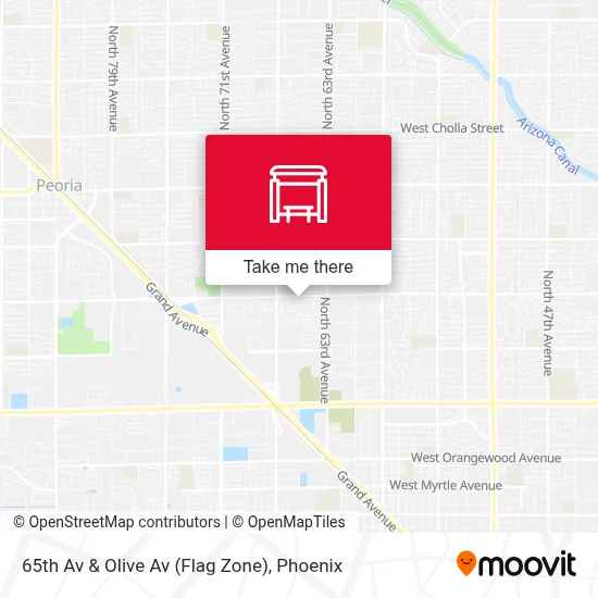 65th Av & Olive Av (Flag Zone) map