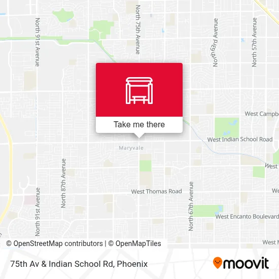 75th Av & Indian School Rd map