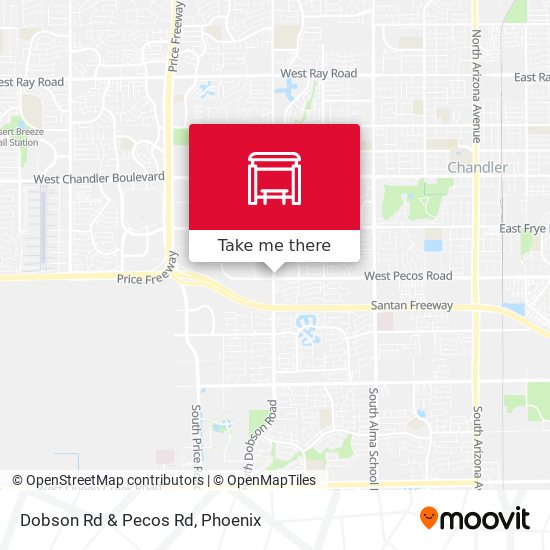 Dobson Rd & Pecos Rd map