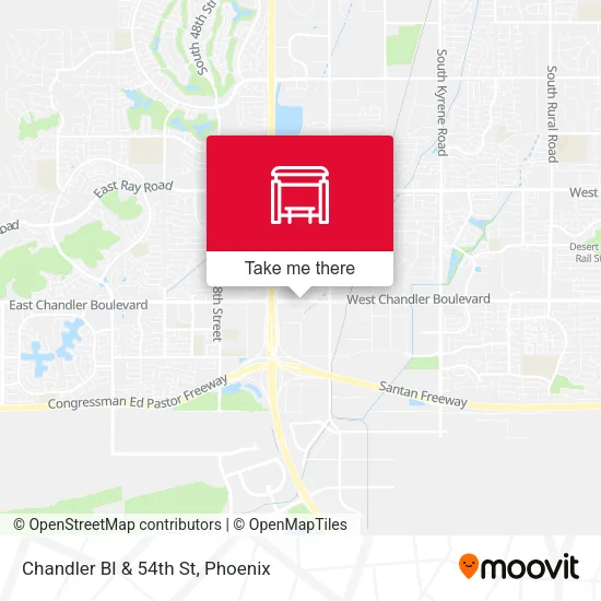 Chandler Bl & 54th St map