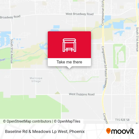 Baseline Rd & Meadows Lp West map