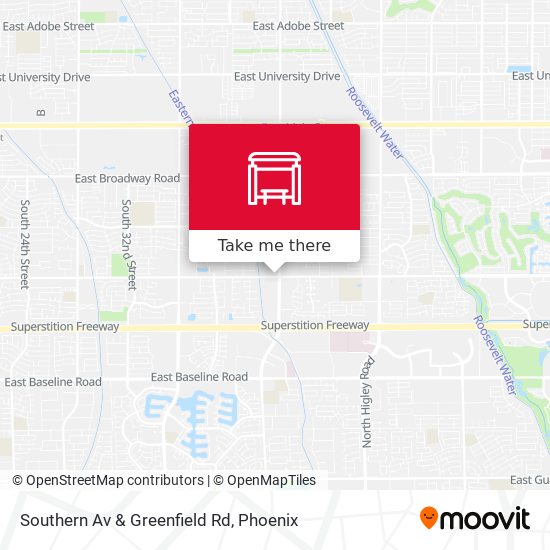 Southern Av & Greenfield Rd map