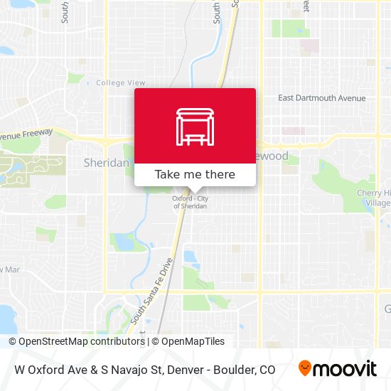 W Oxford Ave & S Navajo St map