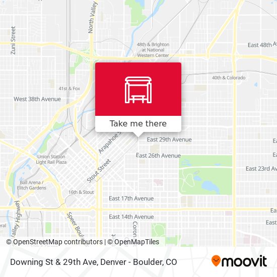 Downing St & 29th Ave map