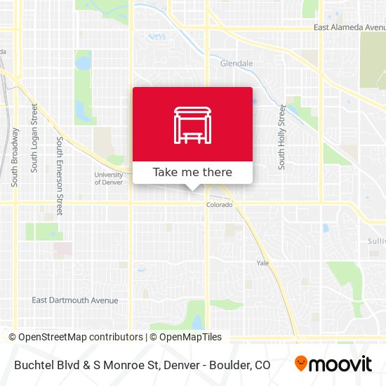 Buchtel Blvd & S Monroe St map