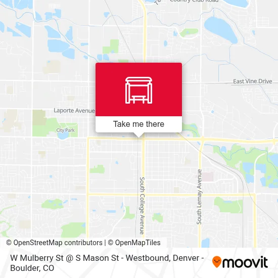 W Mulberry St @ S Mason St - Westbound map