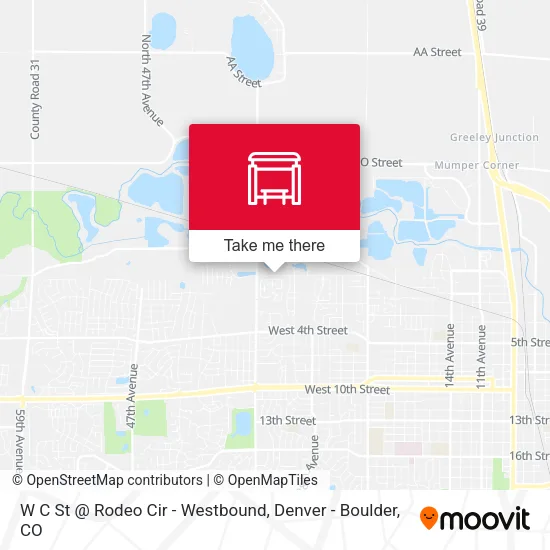 W C St @ Rodeo Cir - Westbound map