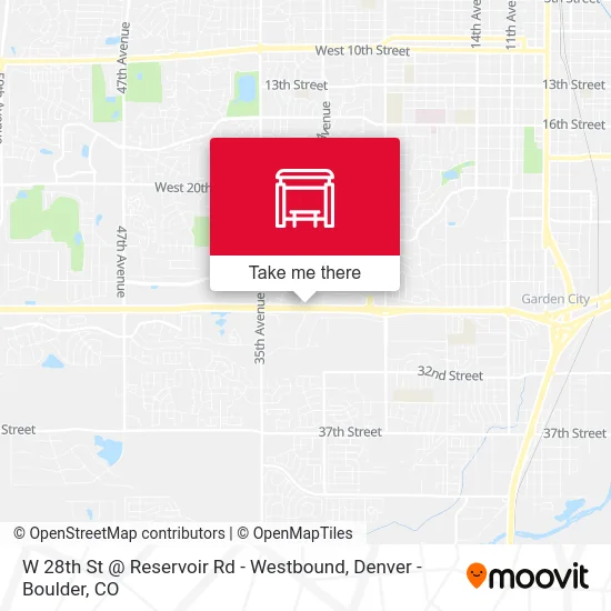 W 28th St @ Reservoir Rd - Westbound map