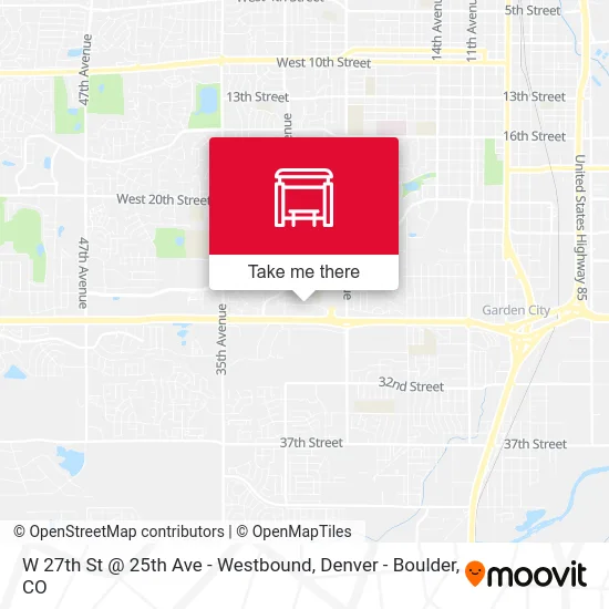 W 27th St @ 25th Ave - Westbound map