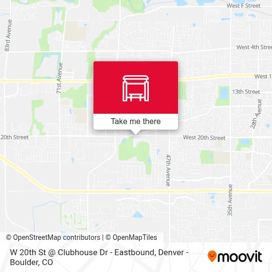 W 20th St @ Clubhouse Dr - Eastbound map