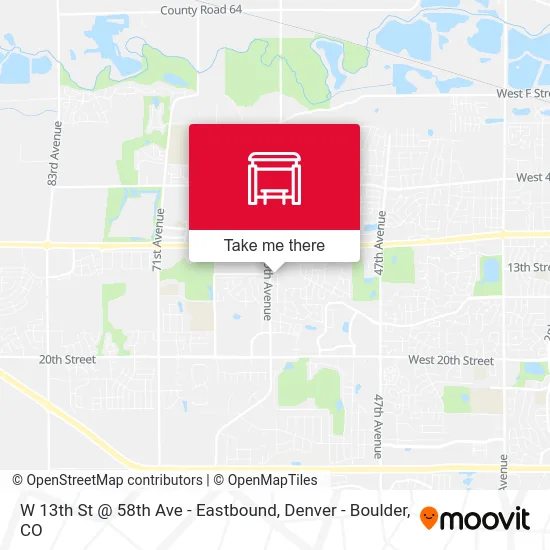 W 13th St @ 58th Ave - Eastbound map
