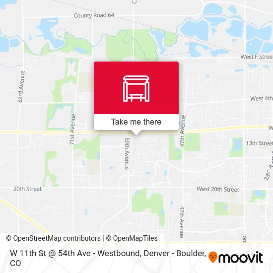 W 11th St @ 54th Ave - Westbound map