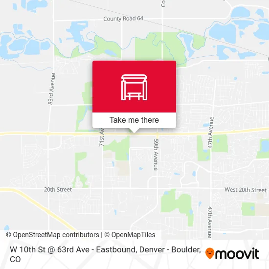 W 10th St @ 63rd Ave - Eastbound map