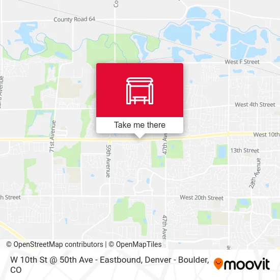 W 10th St @ 50th Ave - Eastbound map