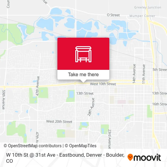 W 10th St @ 31st Ave - Eastbound map