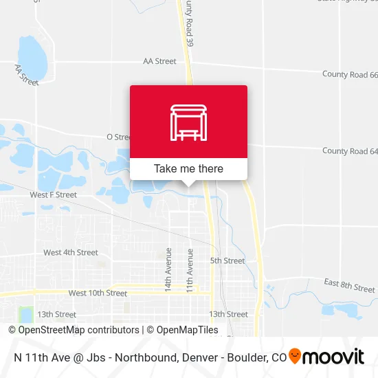 N 11th Ave @ Jbs - Northbound map