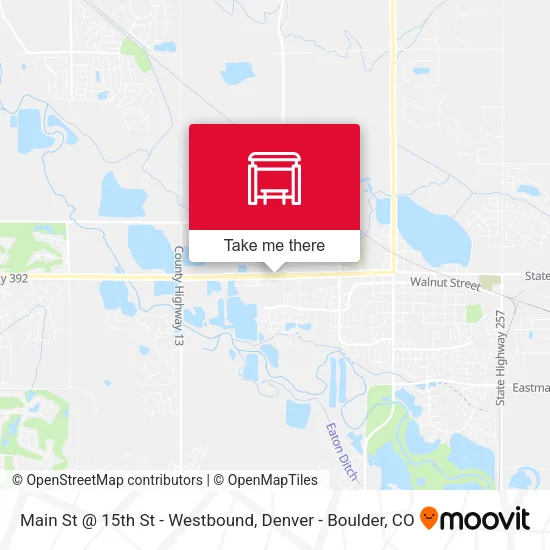 Main St @ 15th St - Westbound map