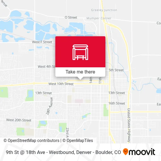 9th St @ 18th Ave - Westbound map