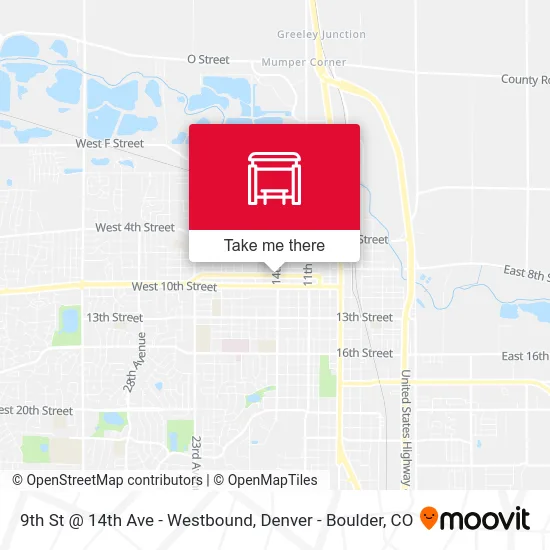 9th St @ 14th Ave - Westbound map
