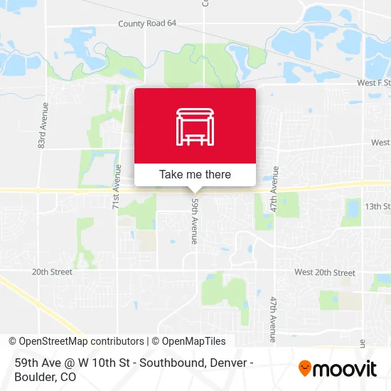 59th Ave @ W 10th St - Southbound map