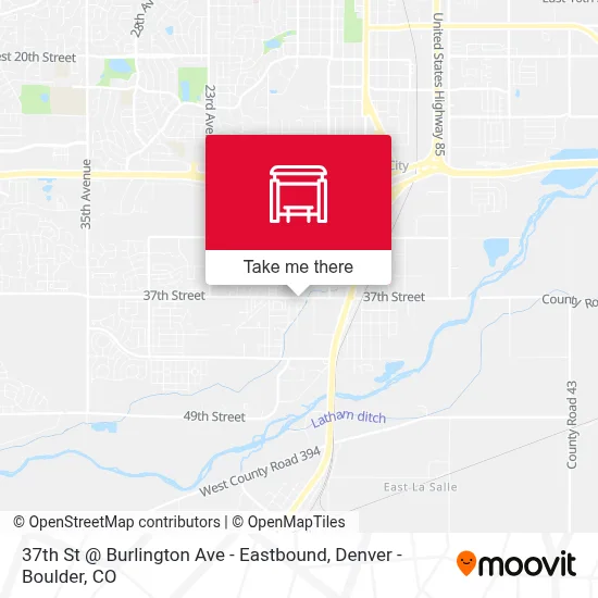 37th St @ Burlington Ave - Eastbound map