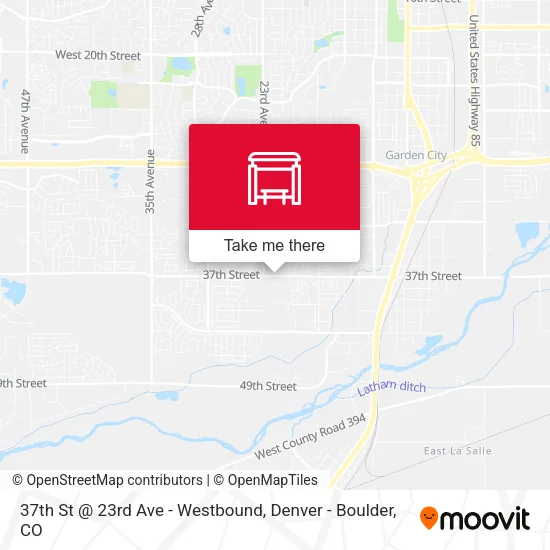 37th St @ 23rd Ave - Westbound map