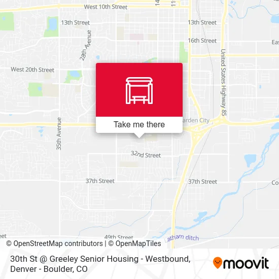 30th St @ Greeley Senior Housing - Westbound map