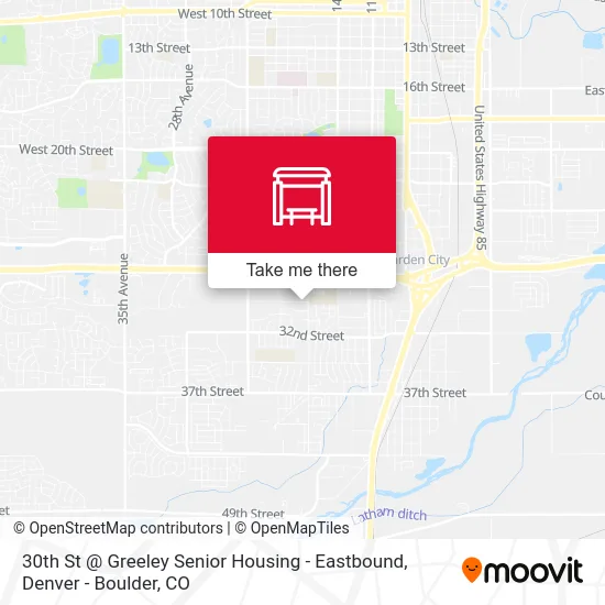 30th St @ Greeley Senior Housing - Eastbound map