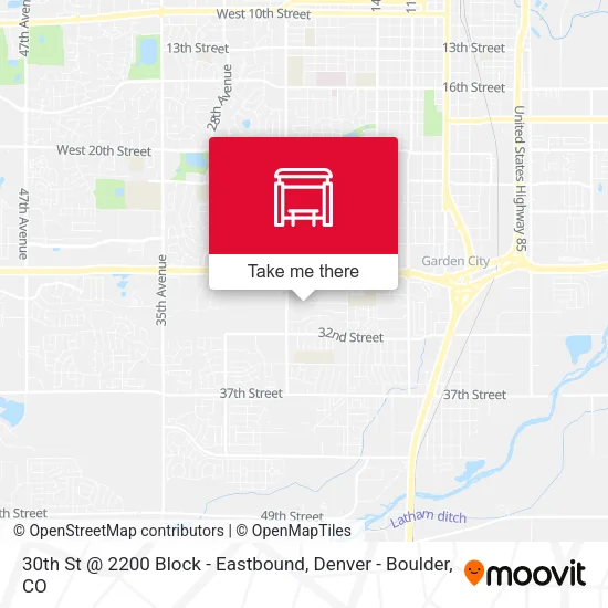 Mapa de 30th St @ 2200 Block - Eastbound