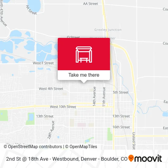 2nd St @ 18th Ave - Westbound map