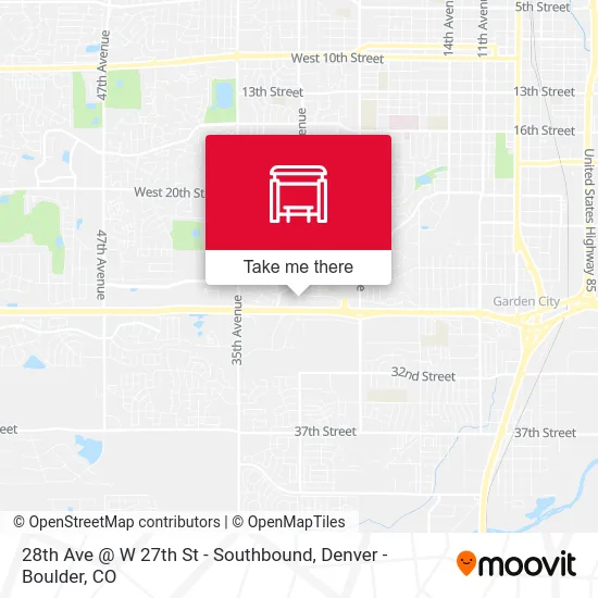 28th Ave @ W 27th St - Southbound map