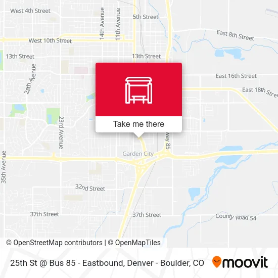 25th St @ Bus 85 - Eastbound map