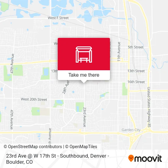 23rd Ave @ W 17th St - Southbound map