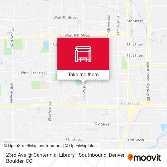 23rd Ave @ Centennial Library - Southbound map