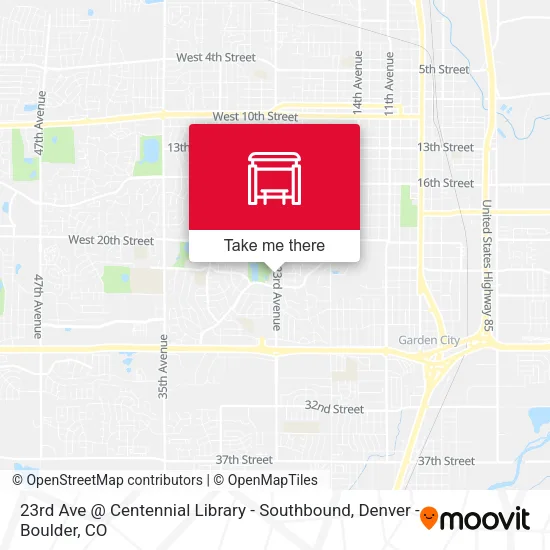 Mapa de 23rd Ave @ Centennial Library - Southbound