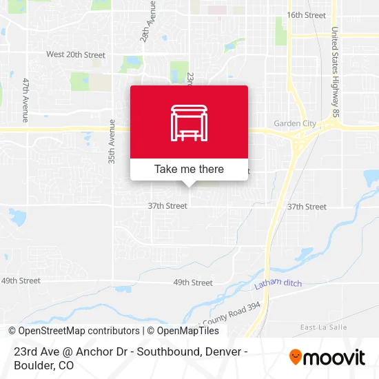 23rd Ave @ Anchor Dr - Southbound map