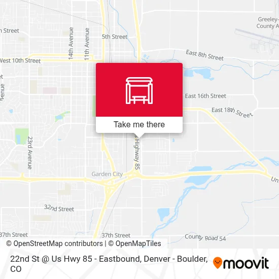 22nd St @ Us Hwy 85 - Eastbound map