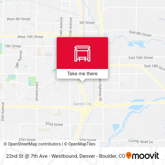 22nd St @ 7th Ave - Westbound map