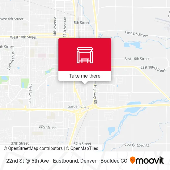 22nd St @ 5th Ave - Eastbound map