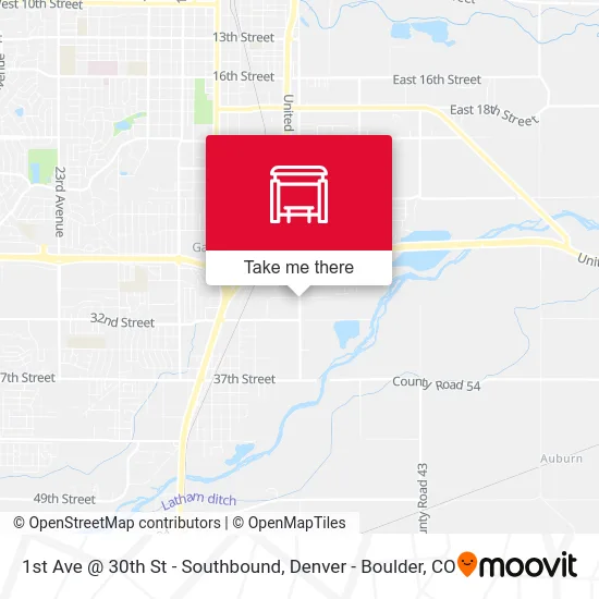 1st Ave @ 30th St - Southbound map