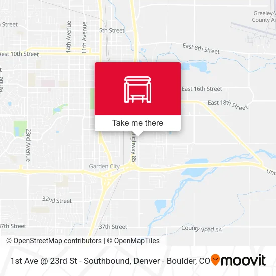 1st Ave @ 23rd St - Southbound map