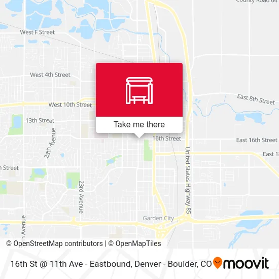 16th St @ 11th Ave - Eastbound map