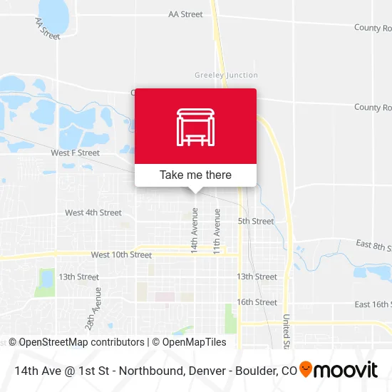 14th Ave @ 1st St - Northbound map