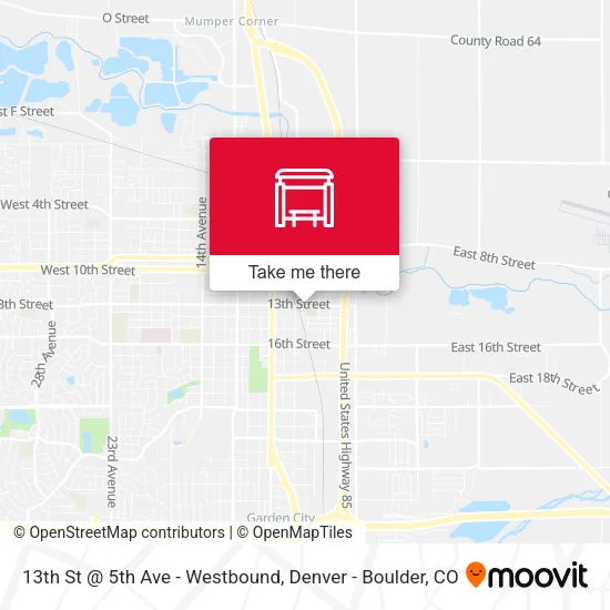 13th St @ 5th Ave - Westbound map