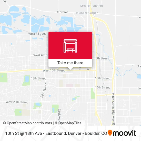 10th St @ 18th Ave - Eastbound map