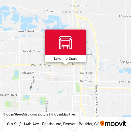 10th St @ 14th Ave - Eastbound map