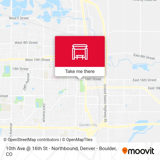 10th Ave @ 16th St - Northbound map