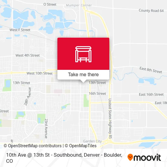 10th Ave @ 13th St - Southbound map