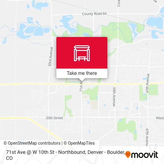 71st Ave @ W 10th St - Northbound map