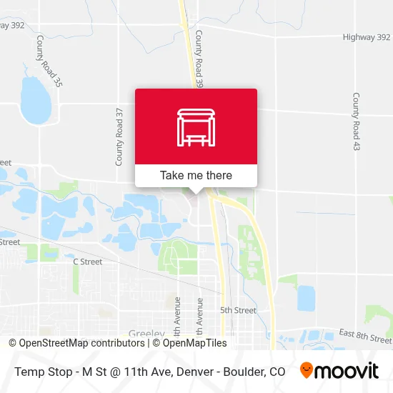 Temp Stop - M St @ 11th Ave map
